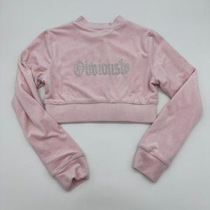 Meshki 2000s Cropped Velour Zip up